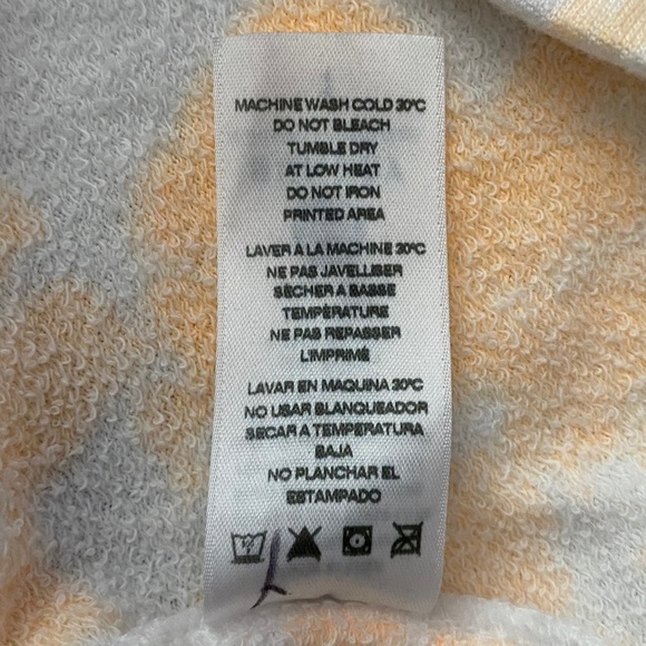 Sundry White Neon OrangeTie Dye High Waist Athletic Shorts 1 Juniors - Picture 5 of 16